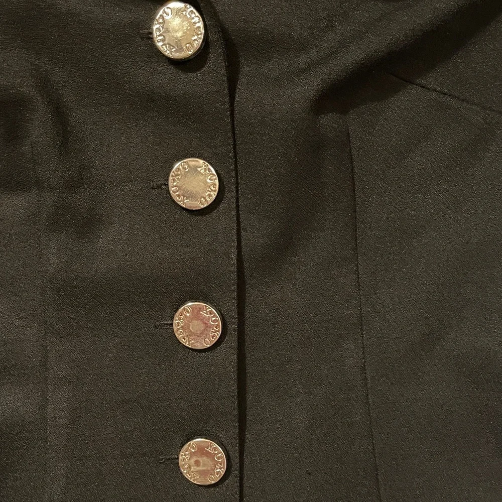 Vintage XOXO Elegant Black Blazer with Silver Accents - Picture 3 of 4
